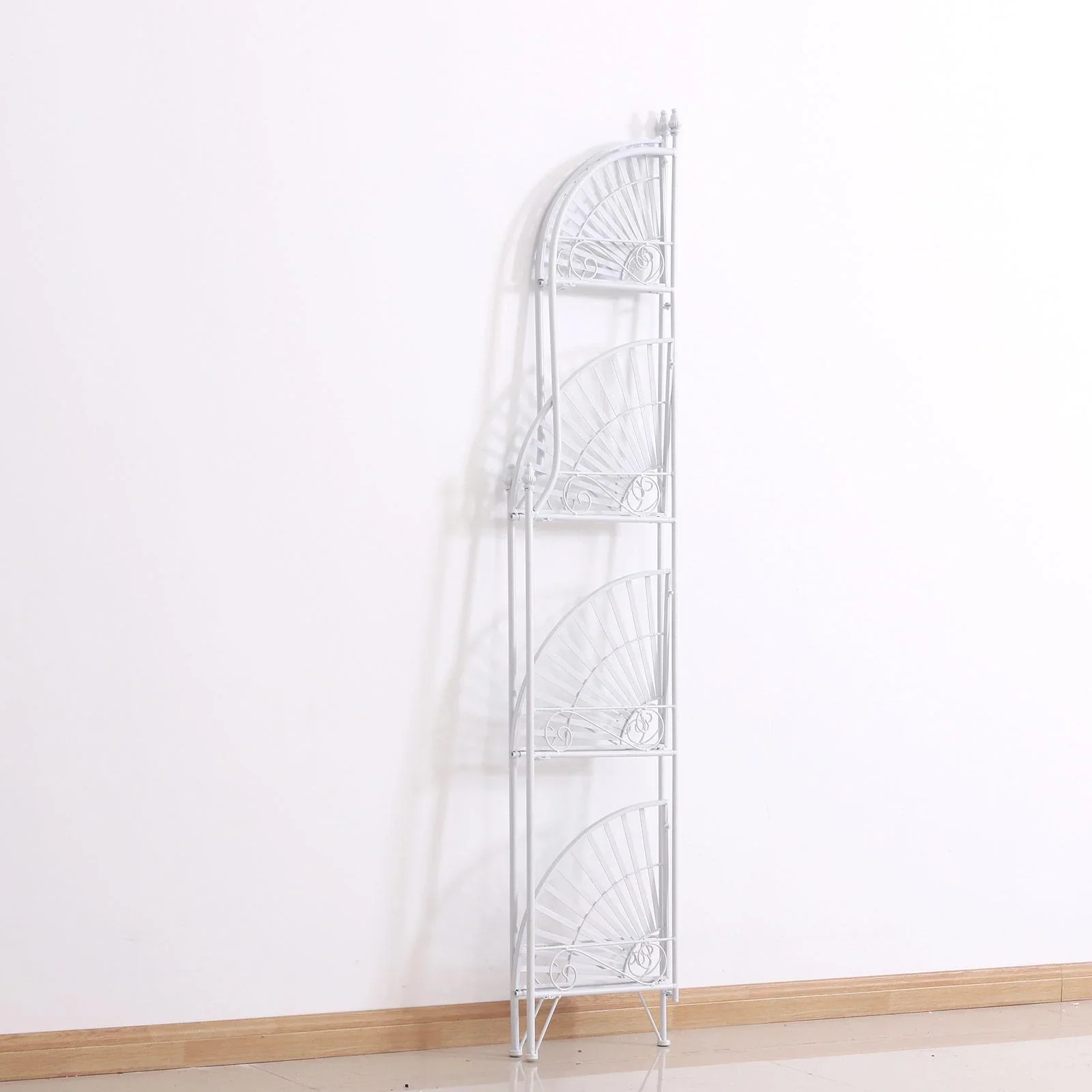 Badregal Pflanzregal Standregal Bücherregal Lagerregal Aufbewahrungsregal faltbar Metall Weiß 46 x 31 x 157 cm - 3