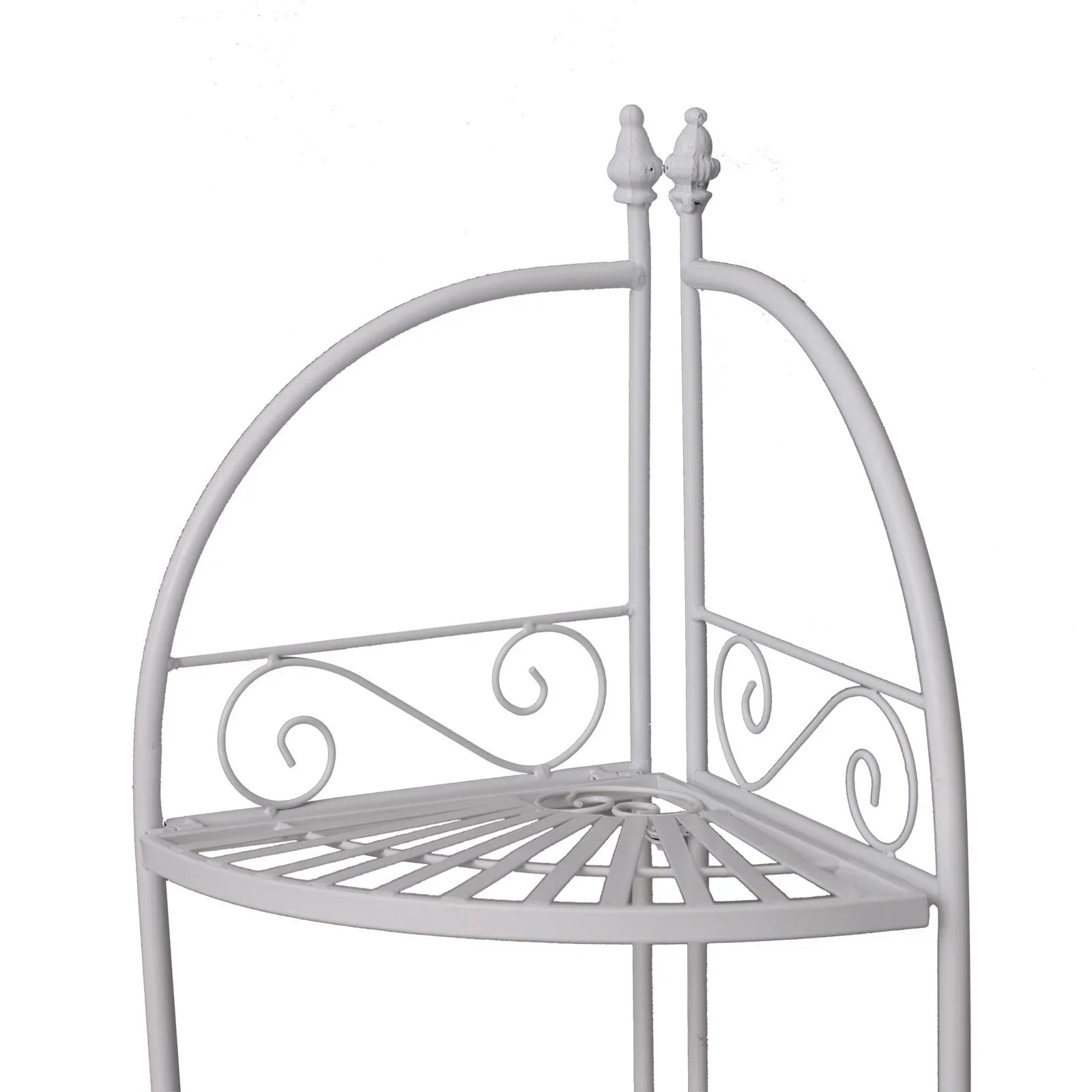 Badregal Pflanzregal Standregal Bücherregal Lagerregal Aufbewahrungsregal faltbar Metall Weiß 46 x 31 x 157 cm - 6