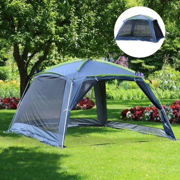 Campingzelt Kuppelzelt für 5-8 Personen Dunkelblau - 3
