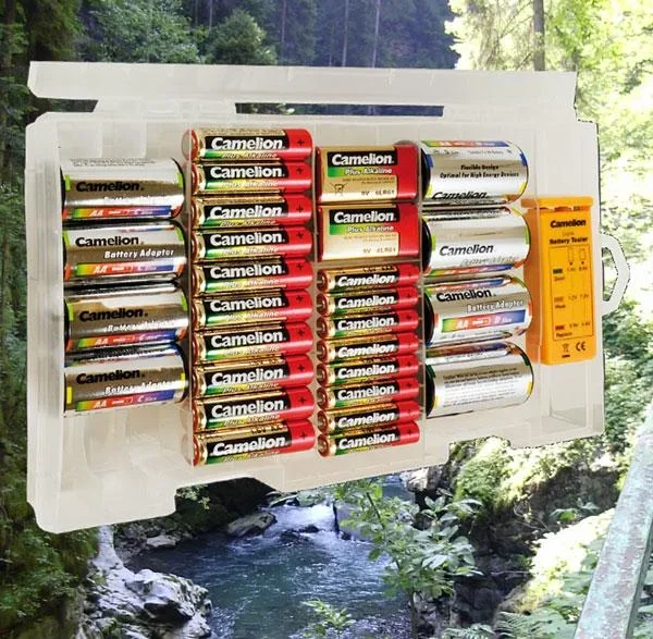 Plus Alkaline Batteriebox mit Batterietester und Adapter - 29-teilig - 2