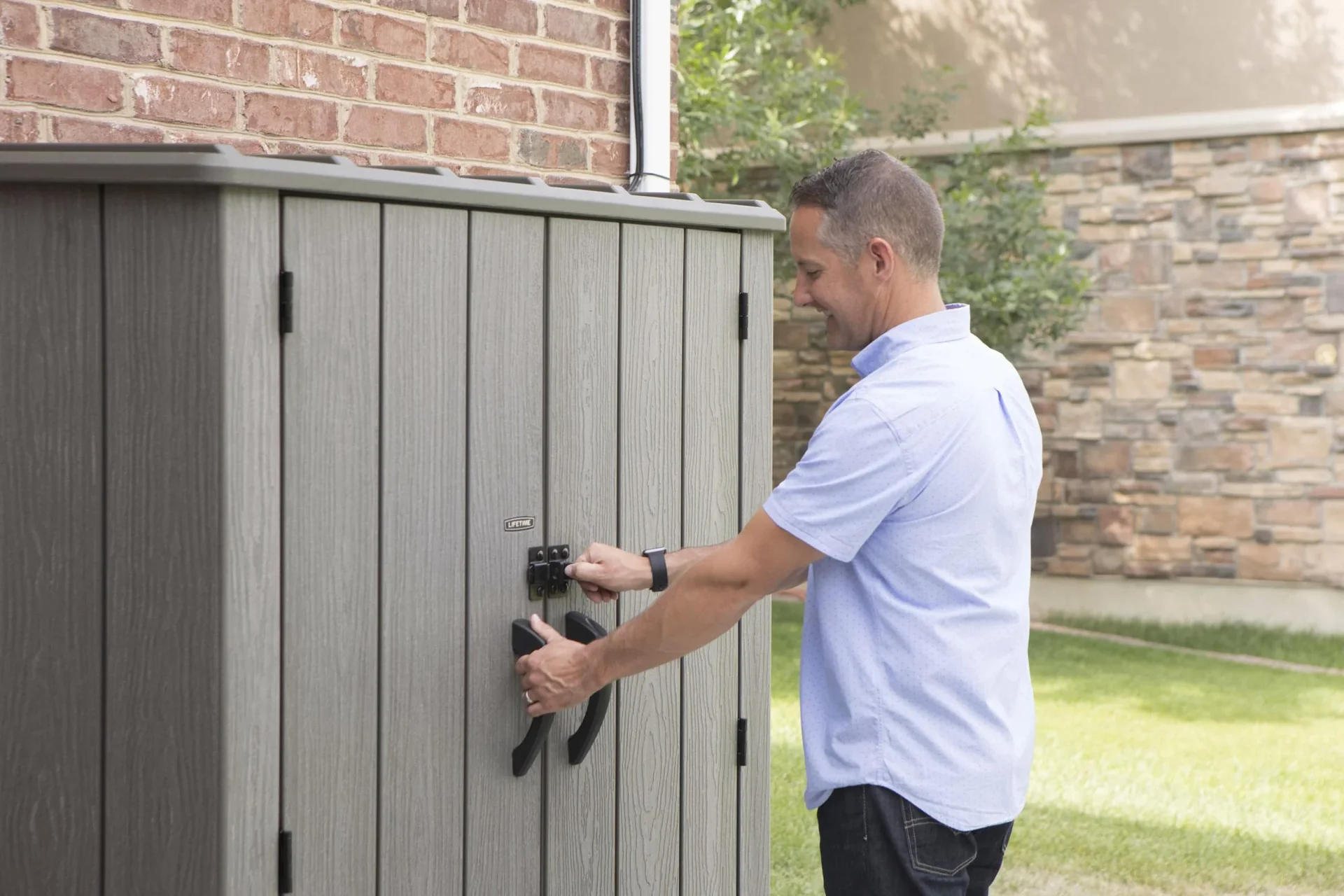 Kunststoff Premium Garten- und Geräteschrank Roughcut - 4