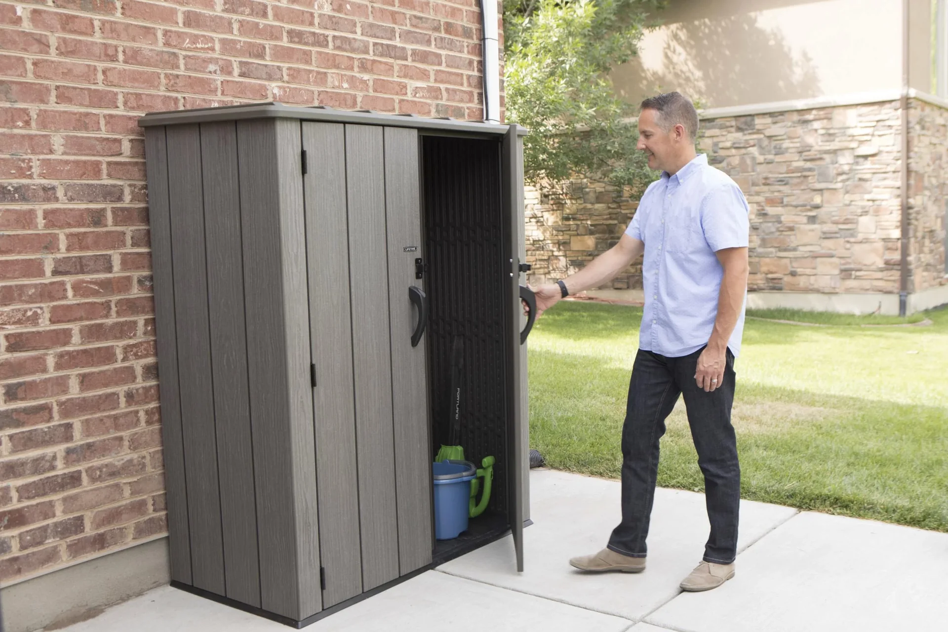 Kunststoff Premium Garten- und Geräteschrank Roughcut - 8