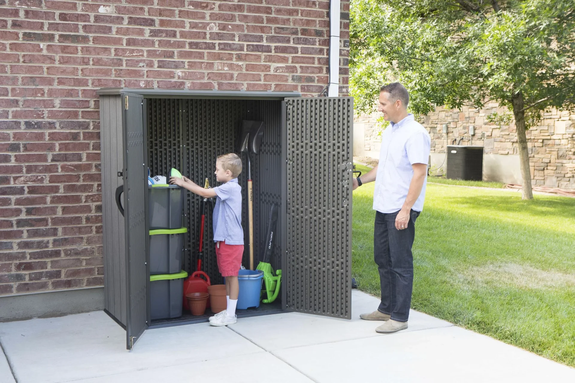 Kunststoff Premium Garten- und Geräteschrank Roughcut - 9