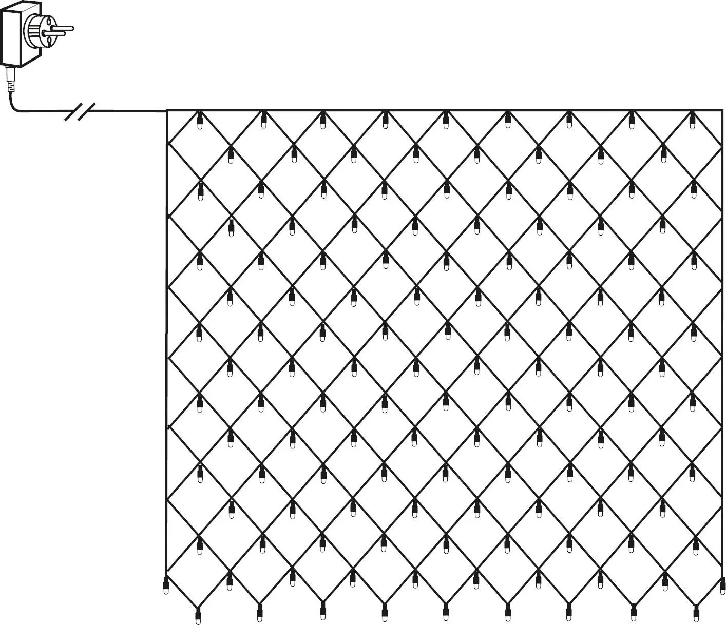 LED Lichternetz 3x3 Meter, 200 kaltweiße LEDs - 0