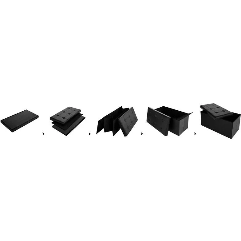 Sitzbank multifunktional schwarz 114 x 40 x 40cm - 2