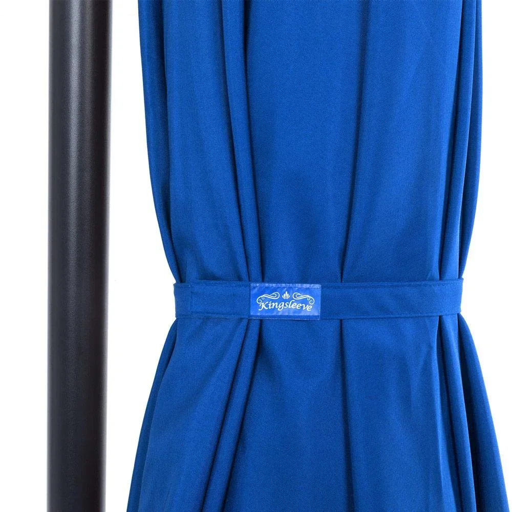 Sonnenschirm faltbar Aluminium blau mit Pendel Ø 330 cm - 3