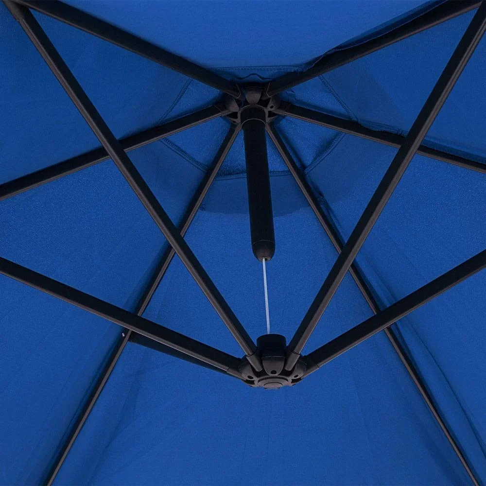 Sonnenschirm faltbar Aluminium blau mit Pendel Ø 330 cm - 5
