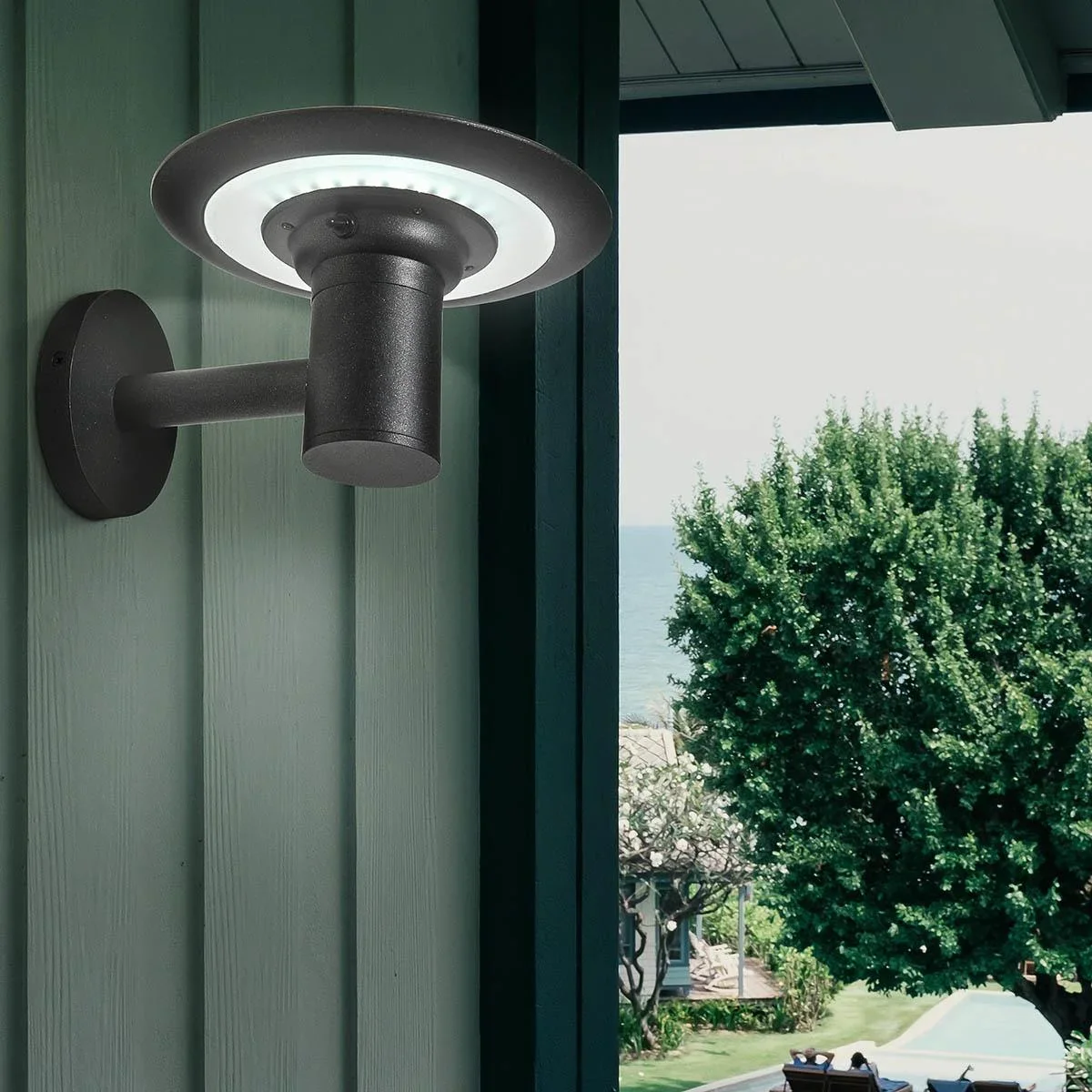 Solar-Außenlampe mit 2 Leuchtstufen, Vintage-Look, schwarz, 25 x 23,5 x 22 cm - 1