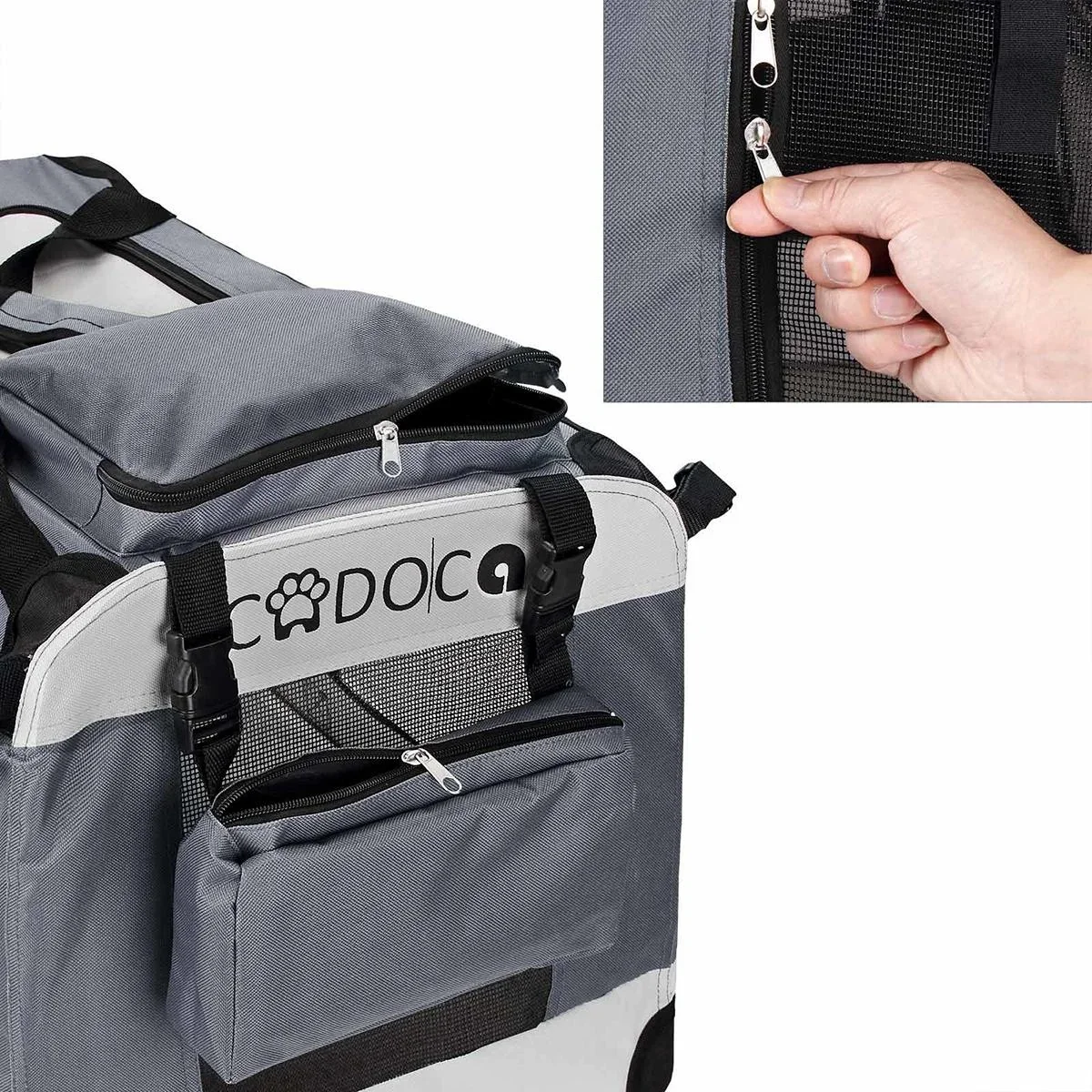 Hundetransportbox XL 82 x 59 x 59cm grau - 0