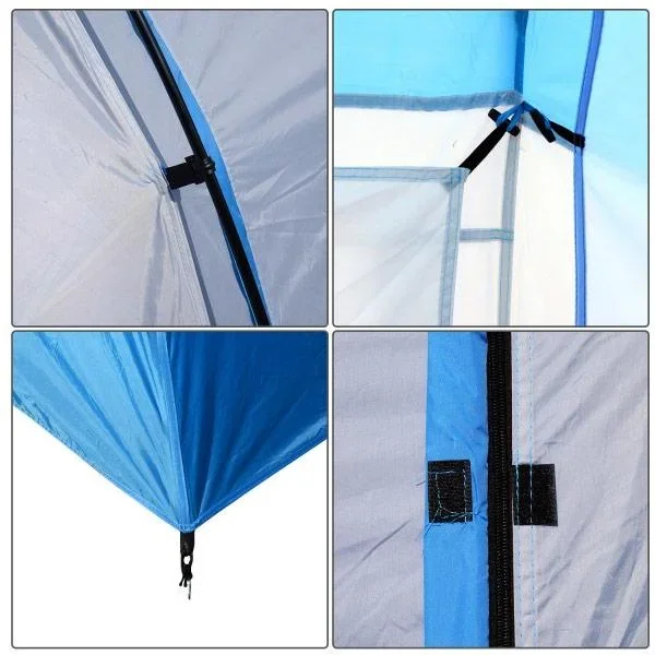 Campingzelt Familienzelt mit 2 Schlafkabinen Blau L460 x B230 x H195cm - 5