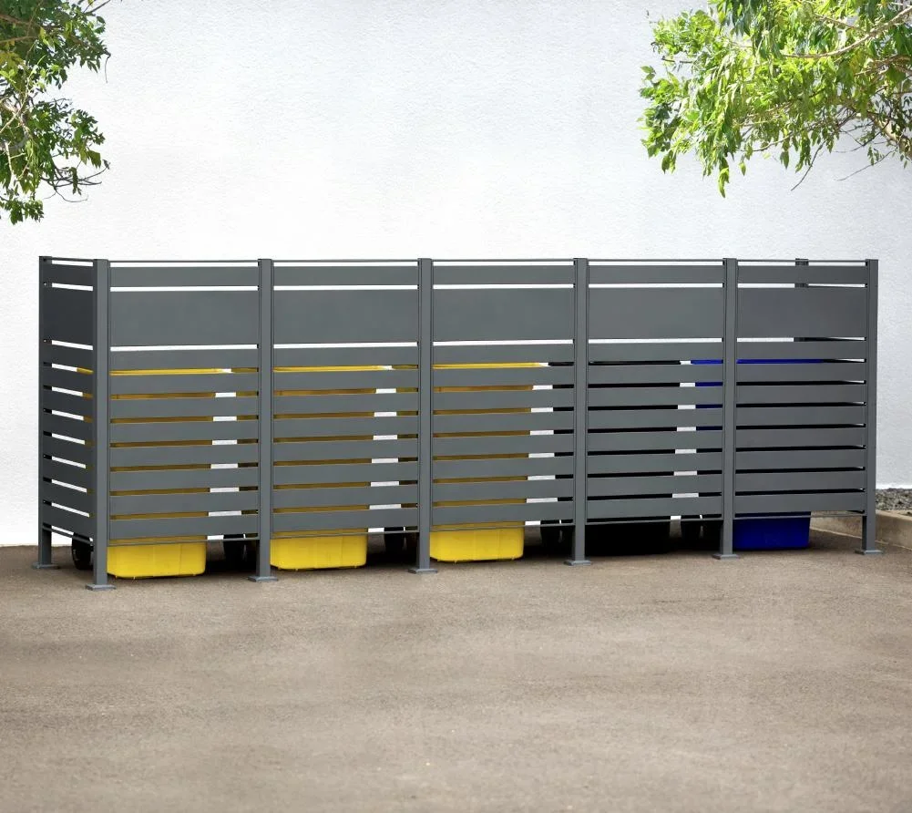 Mülltonnenverkleidung Planum 5er Box, 150 cm, antharzit - 2