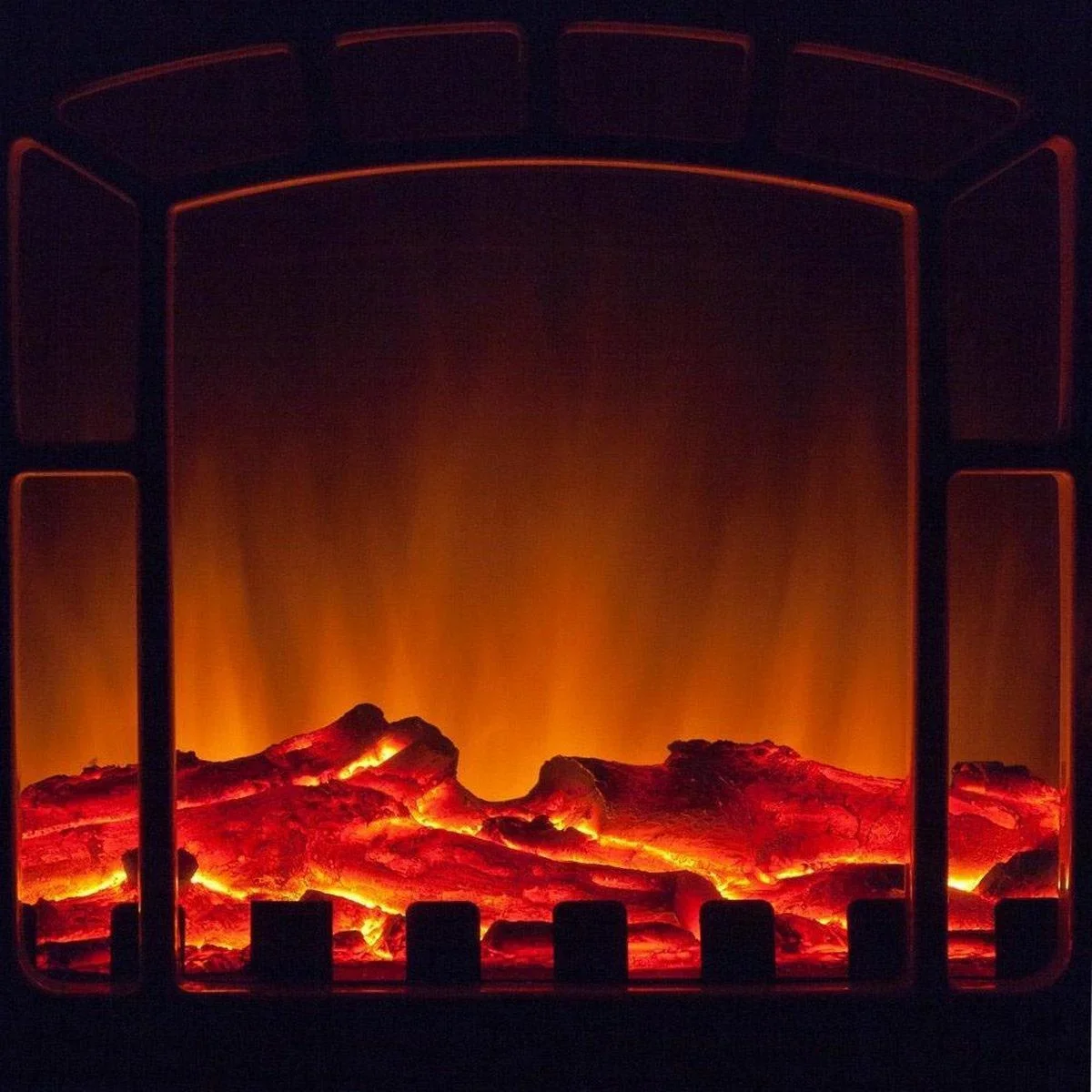 Elektrischer Kamin mit offenem Flammeneffekt 2000 Watt - Schwarz - 1