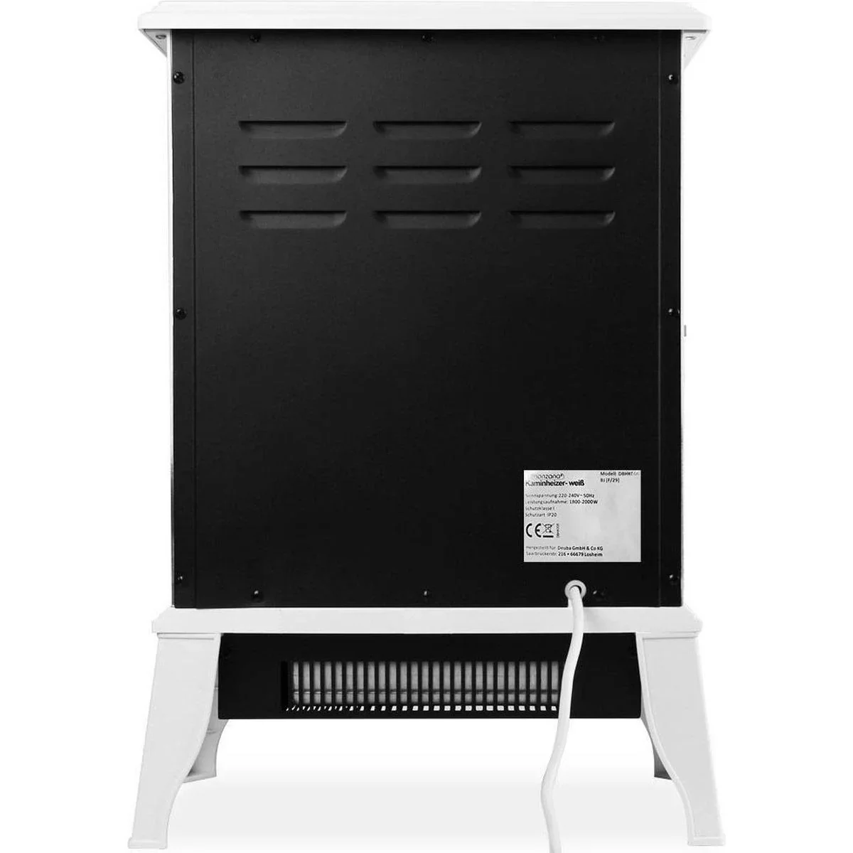 Elektrischer Kamin mit offenem Flammeneffekt 2000 Watt - Schwarz - 3