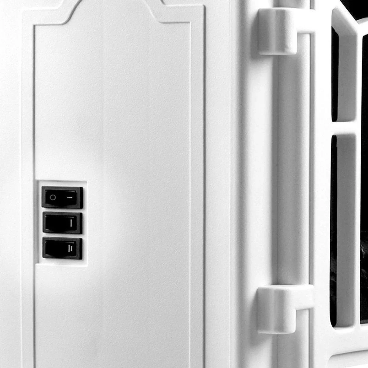 Elektrischer Kamin mit offenem Flammeneffekt 2000 Watt - Schwarz - 6