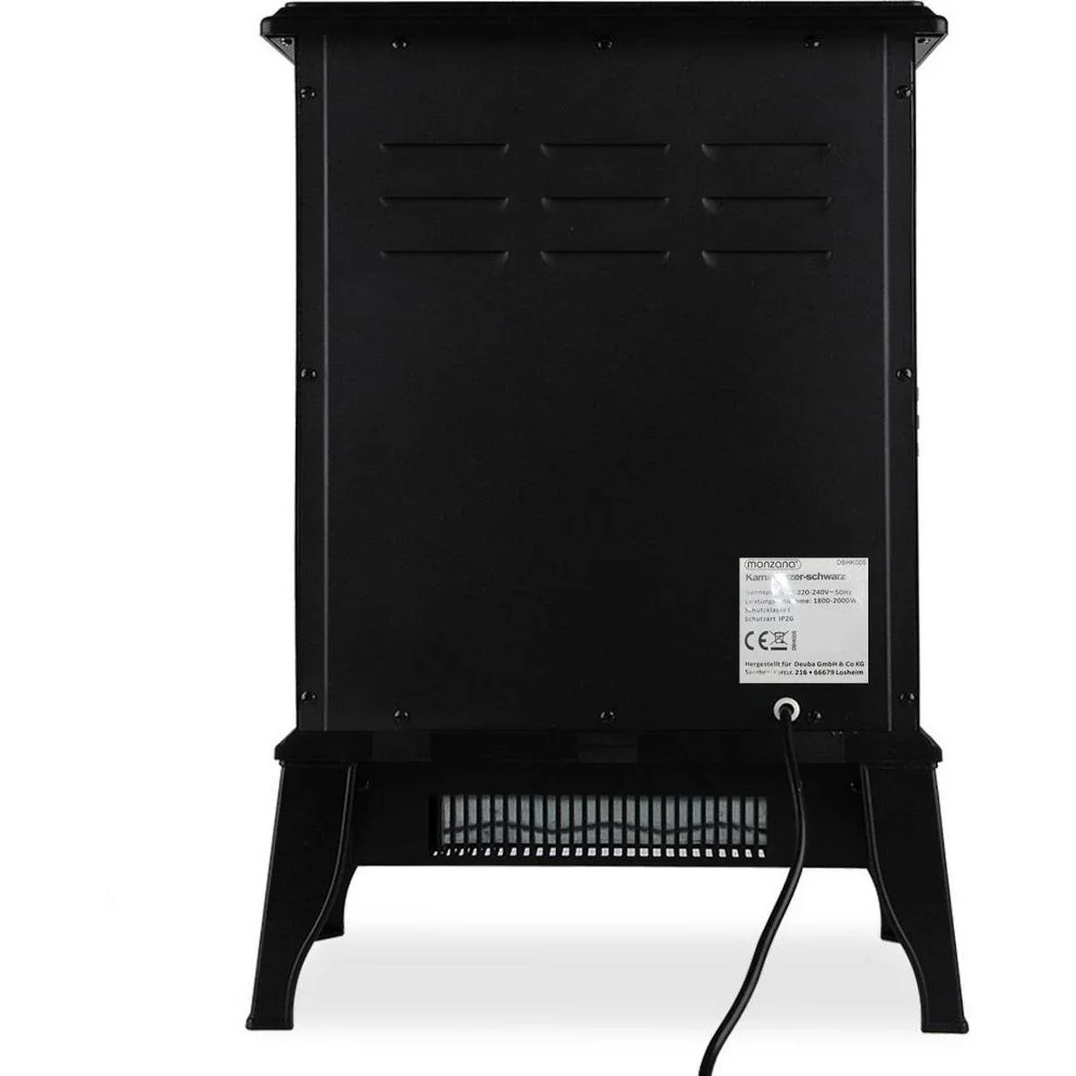 Elektrischer Kamin mit offenem Flammeneffekt 2000 Watt - Schwarz - 7