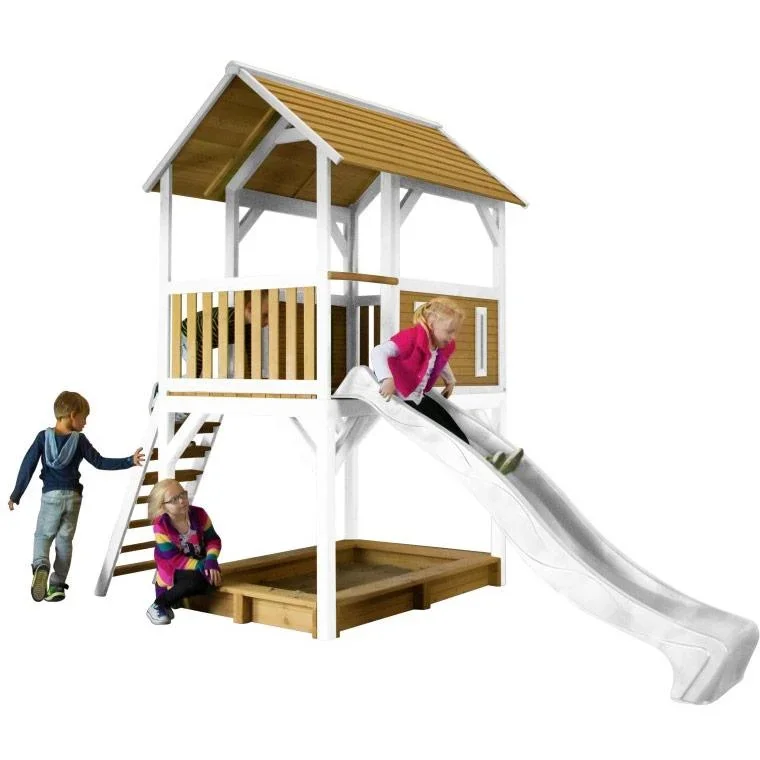 Pumba Spielturm Braun/Weiß - Weiße Rutsche - 2