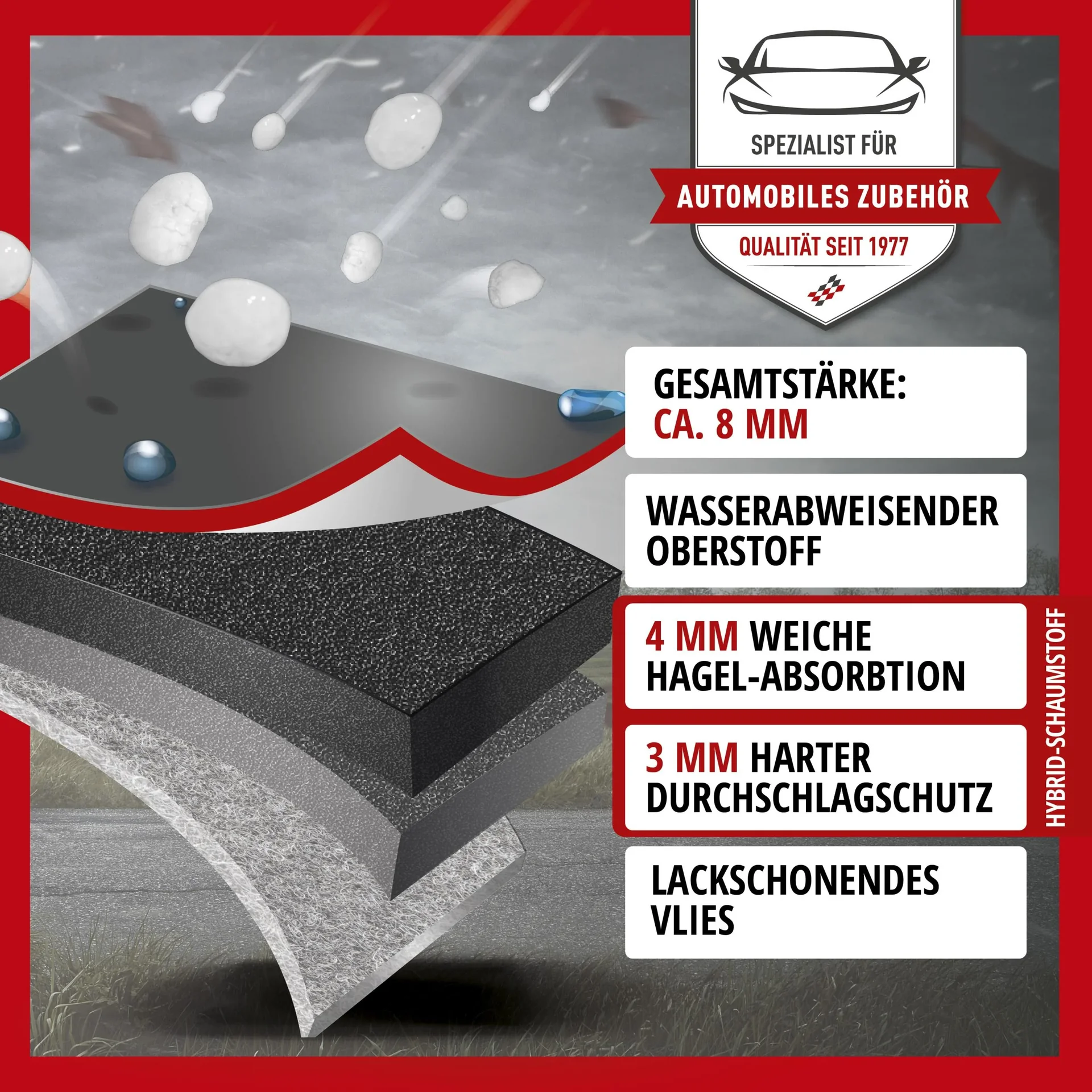 Bus Hagelschutzplane Premium Hybrid, Transporter-Hagelschutzgarage Größe M - 2