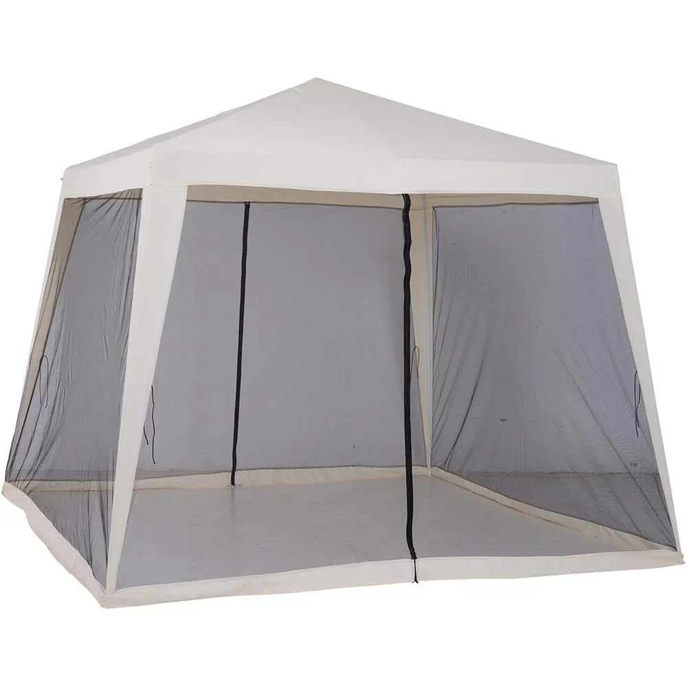 Gartenpavillon Pavillon Festzelt Partyzelt wetterfest Zelt mit Moskitonetz Beige 3 x 3 m - 0