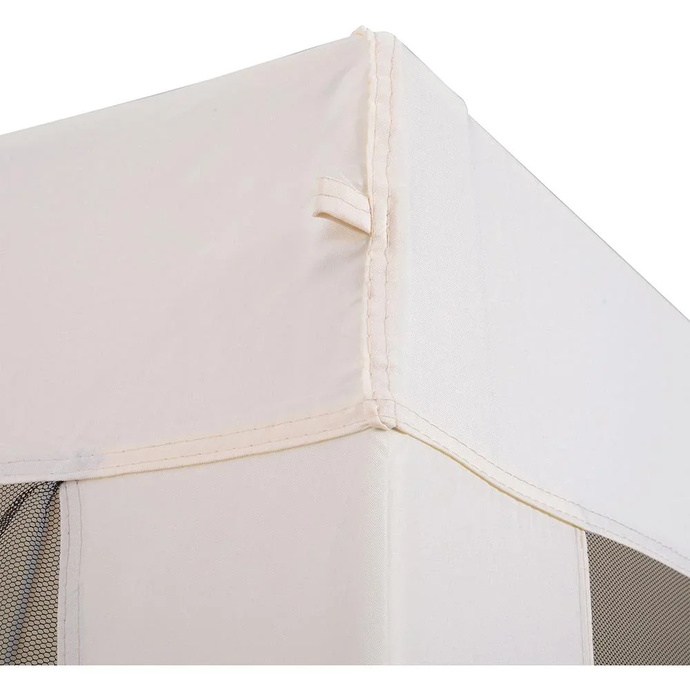 Gartenpavillon Pavillon Festzelt Partyzelt wetterfest Zelt mit Moskitonetz Beige 3 x 3 m - 6