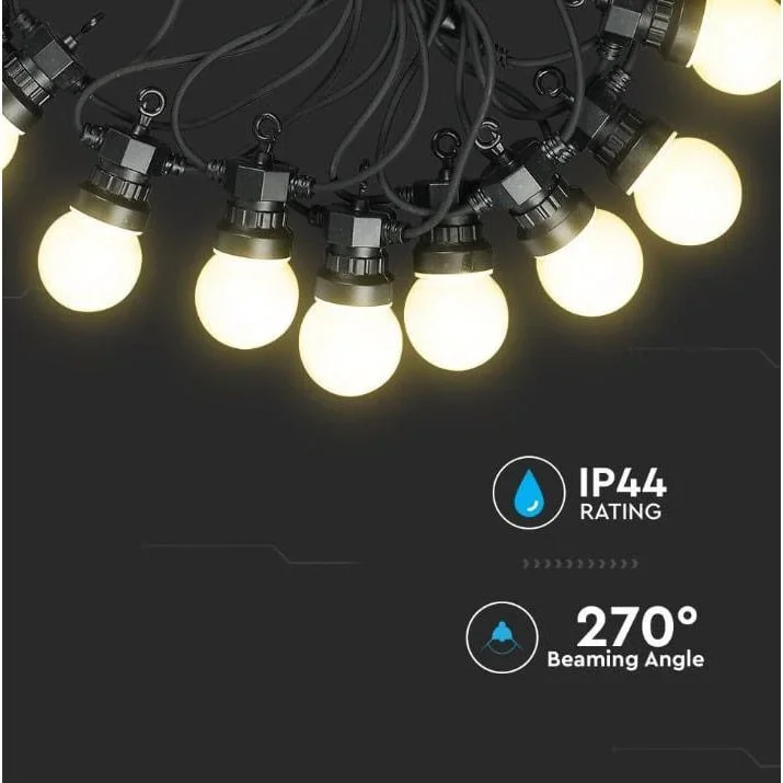 VT-70510 Lichterkette - Wasserdicht - 10 LED-Lampen - 3000K - 5M - 1
