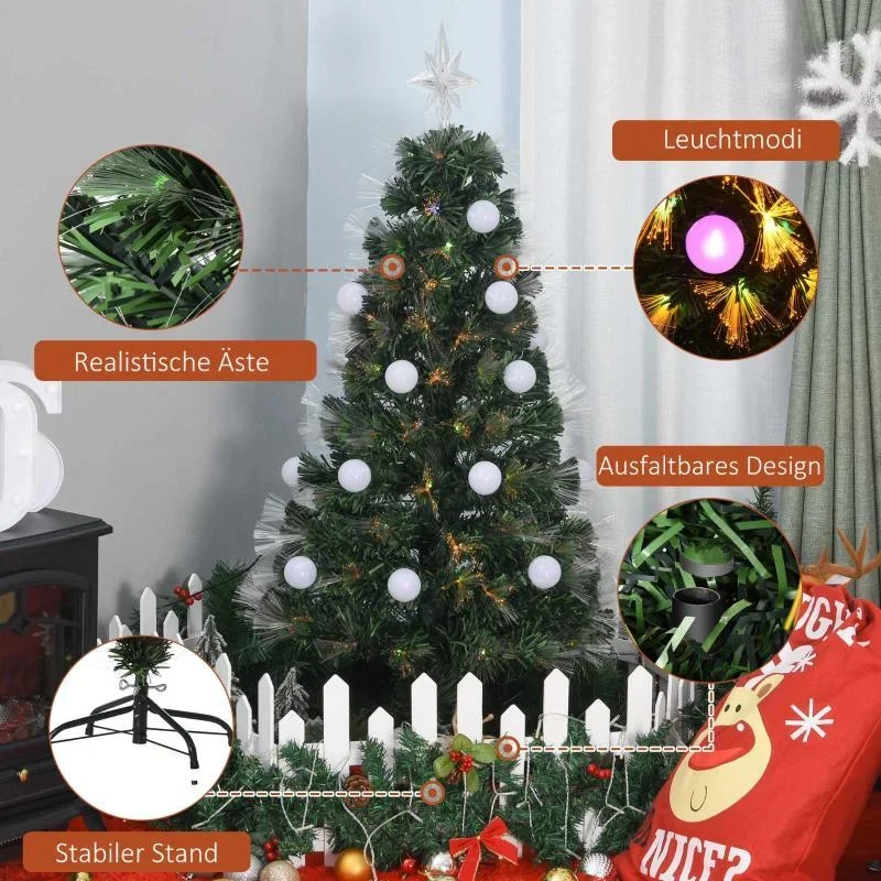 Künstlicher Weihnachtsbaum mit LED Beleuchtung grün - 1