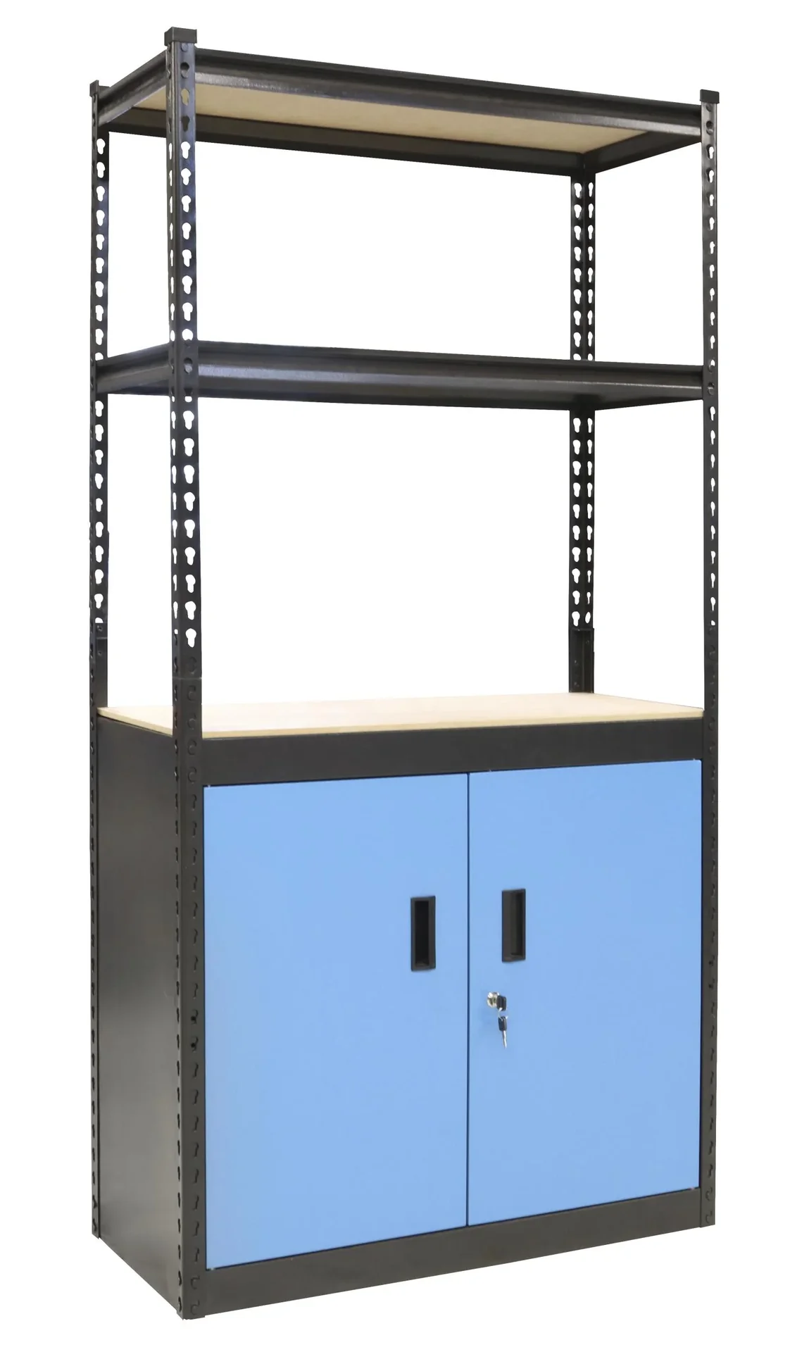 Steckregalschrank mit 2 Türen und 2 Böden, variabel Aufzubauen - 4