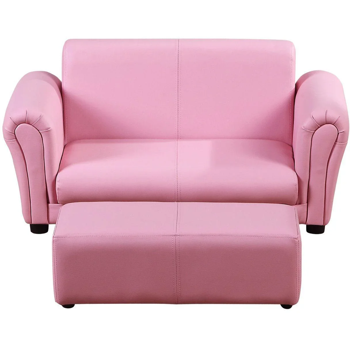 Kindersofa mit Hocker rosa Sessel Kinder Softsofa - 5