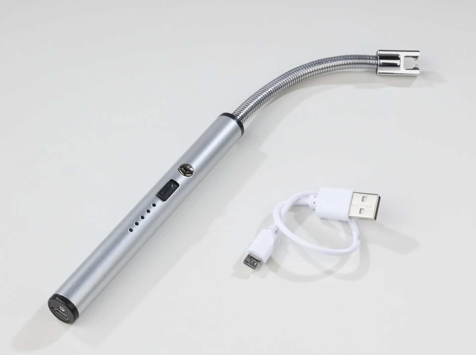 Lichtbogenfeuerzeug „Future Tech“, Stabfeuerzeug, Silberfarben - 0