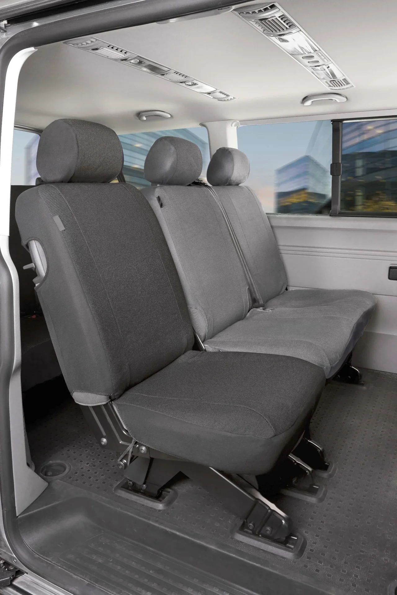 Passform Sitzbezüge VW T6 für Einzelsitz hinten aus Stoff ab Baujahr 07/2015 bis heute - 1