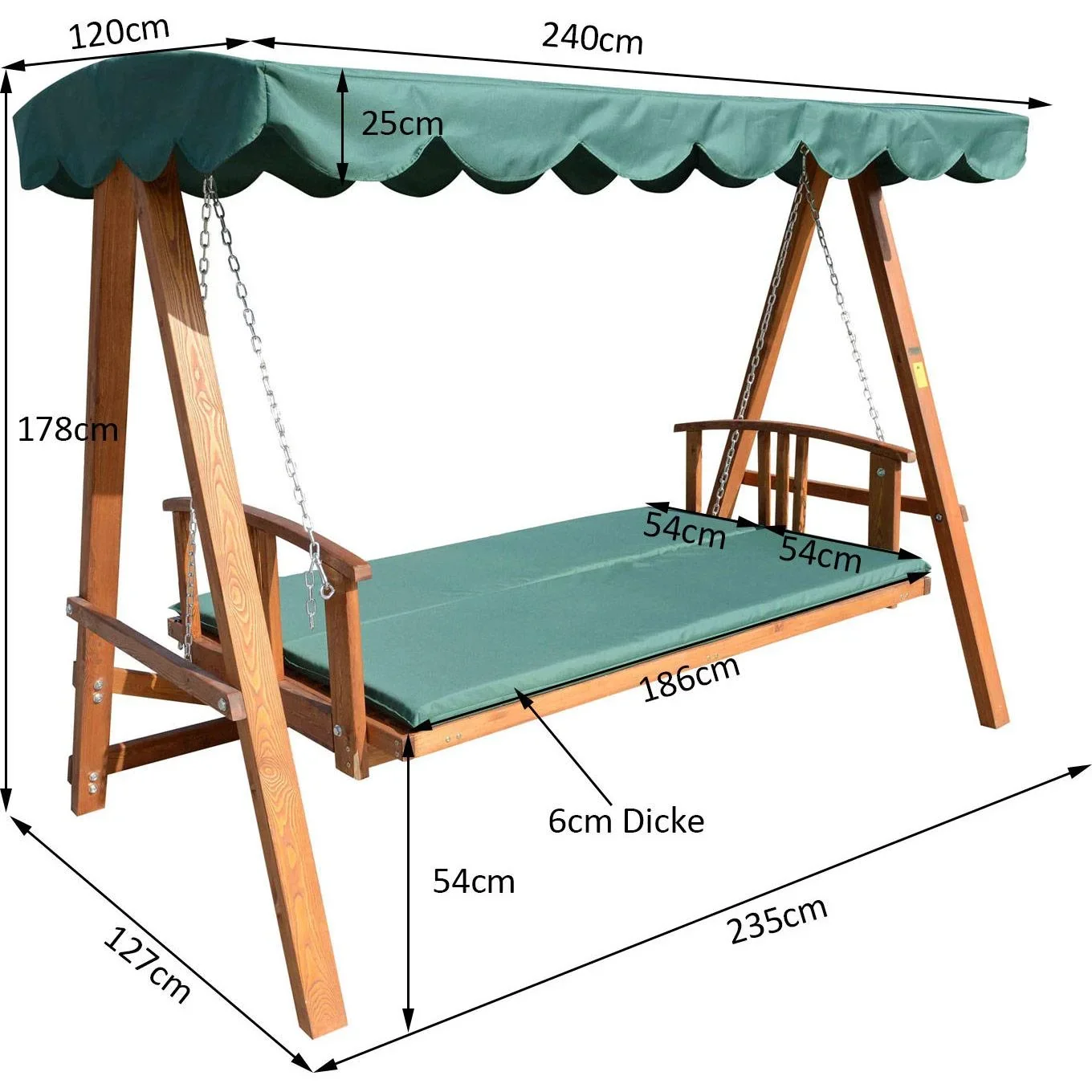 Hollywoodschaukel mit Sonnendach - 3