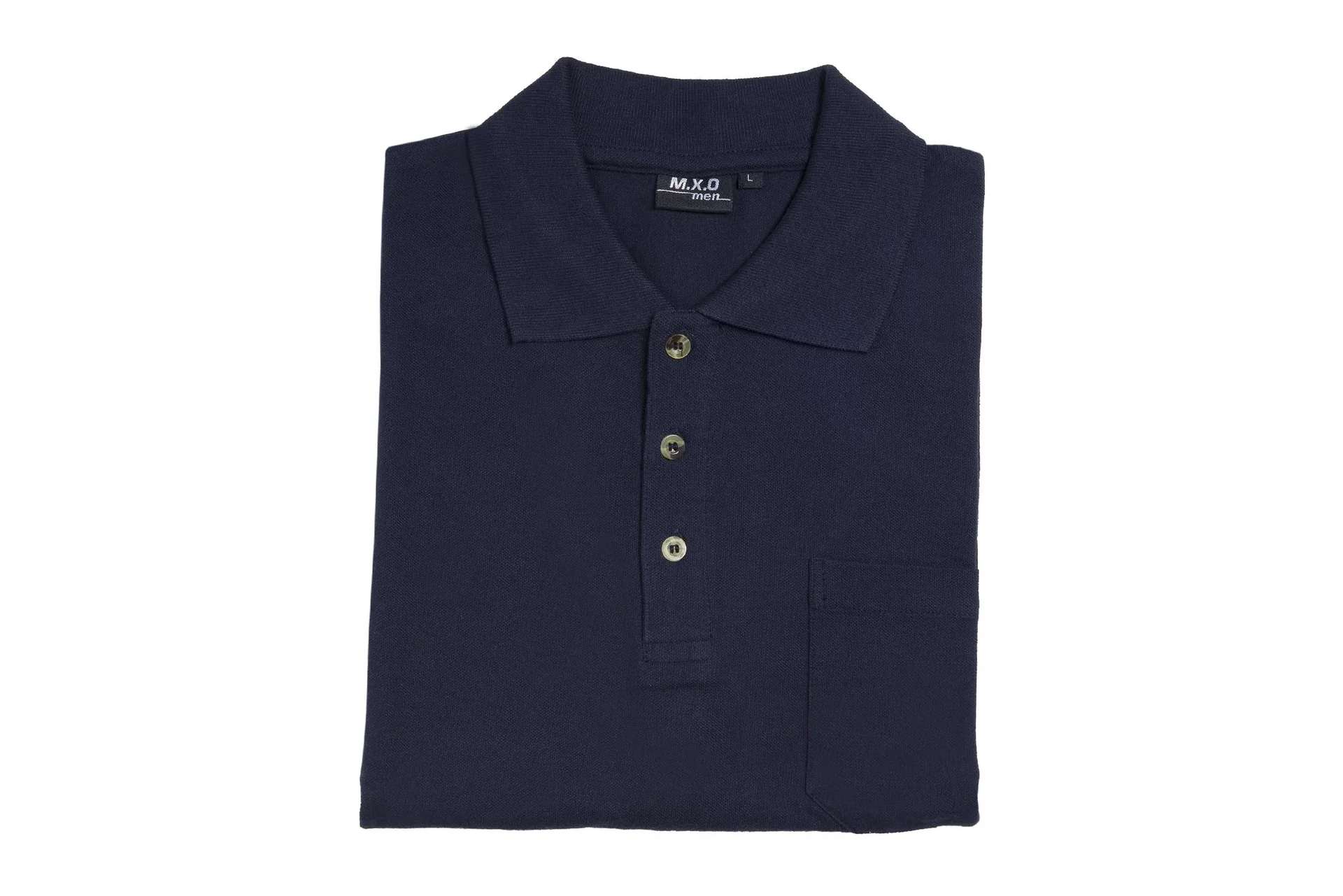 Poloshirt mit Knopfleiste und Brusttasche, Farbe marine, Gr.XL - 0
