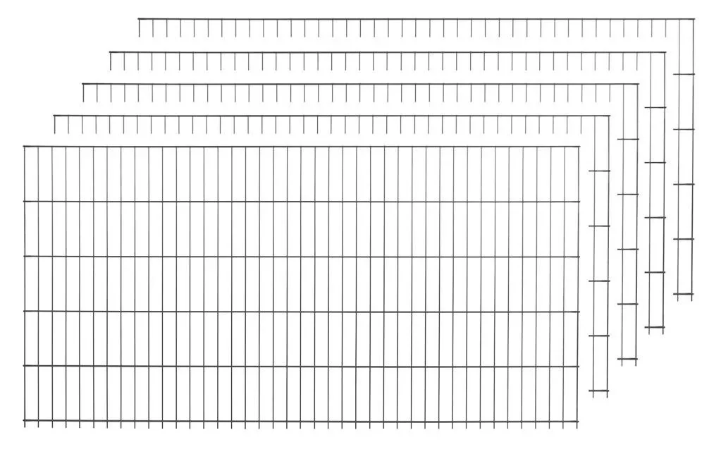 Doppelstabmattenset anthrazit 5 Stück a 103cm x 200cm - 2