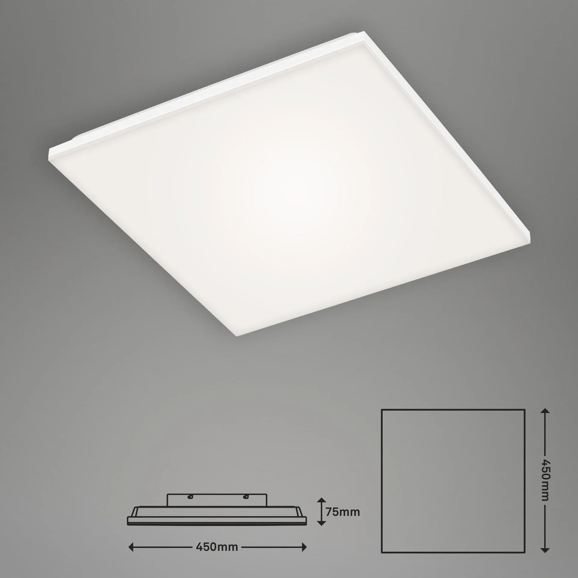 Rahmenloses LED Panel, rechteckig, 24 Watt, weiß - 0