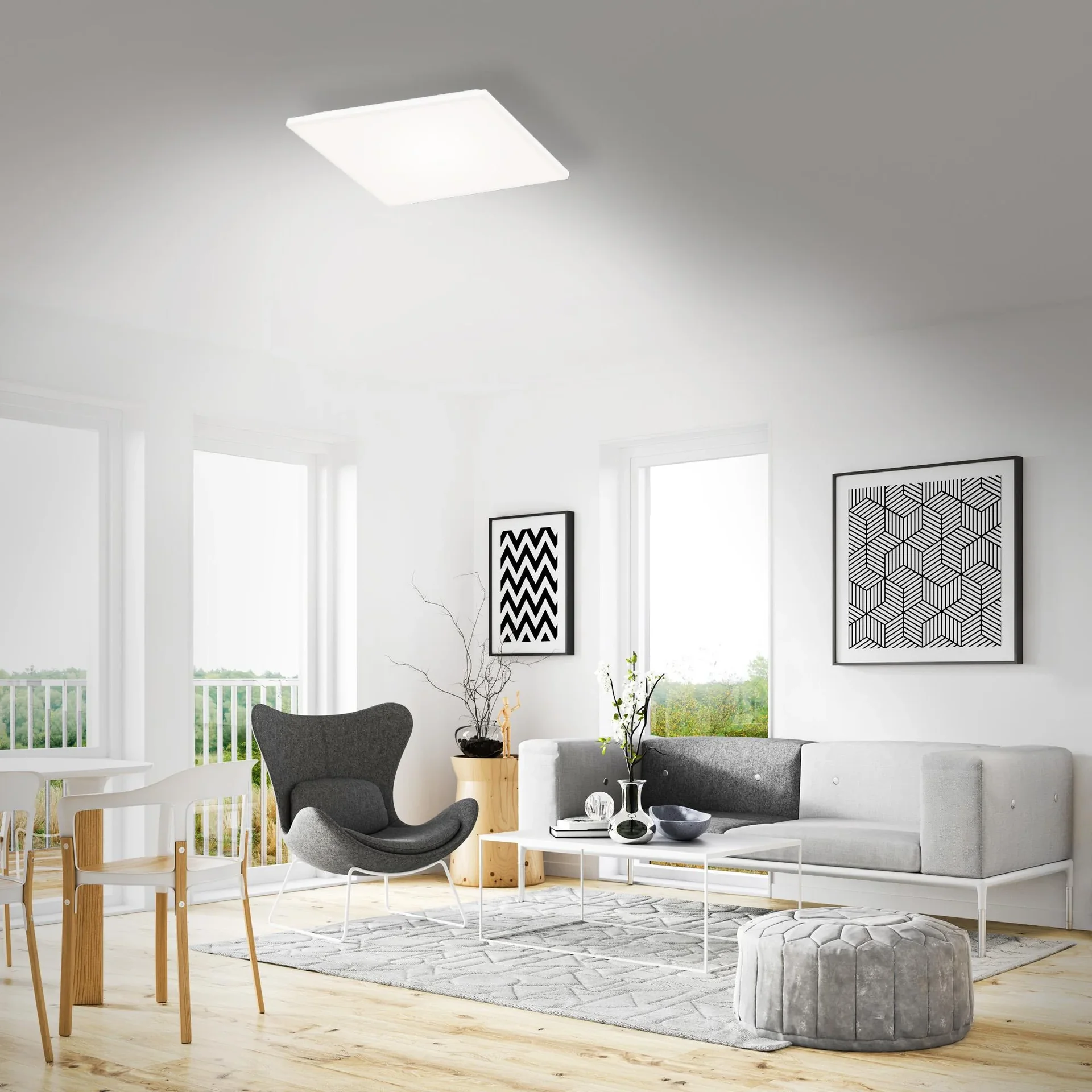Rahmenloses LED Panel, rechteckig, 24 Watt, weiß - 2