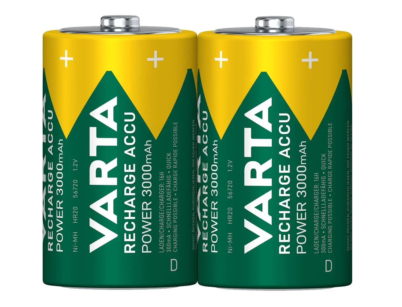RECHARGE Power Mono D NiMH Akku mit 3000mAh - 2 Stück - 0