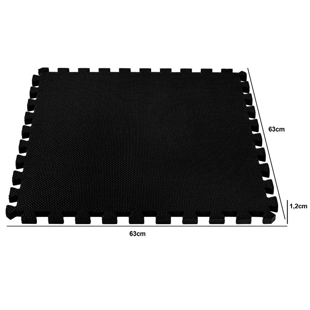 Bodenschutz/Fitnessmatte/Puzzlematte 6tlg. schwarz 183,5x123,5x1,2cm - 1