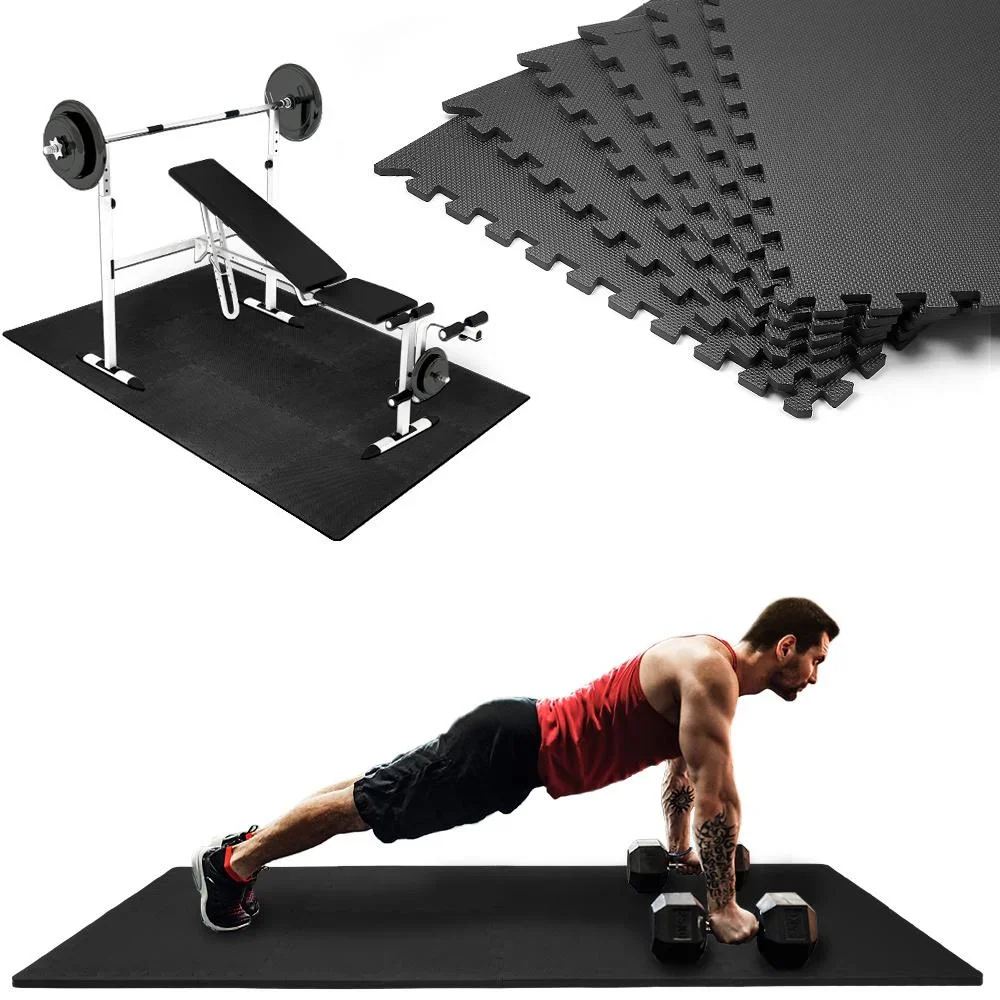 Bodenschutz/Fitnessmatte/Puzzlematte 6tlg. schwarz 183,5x123,5x1,2cm - 2