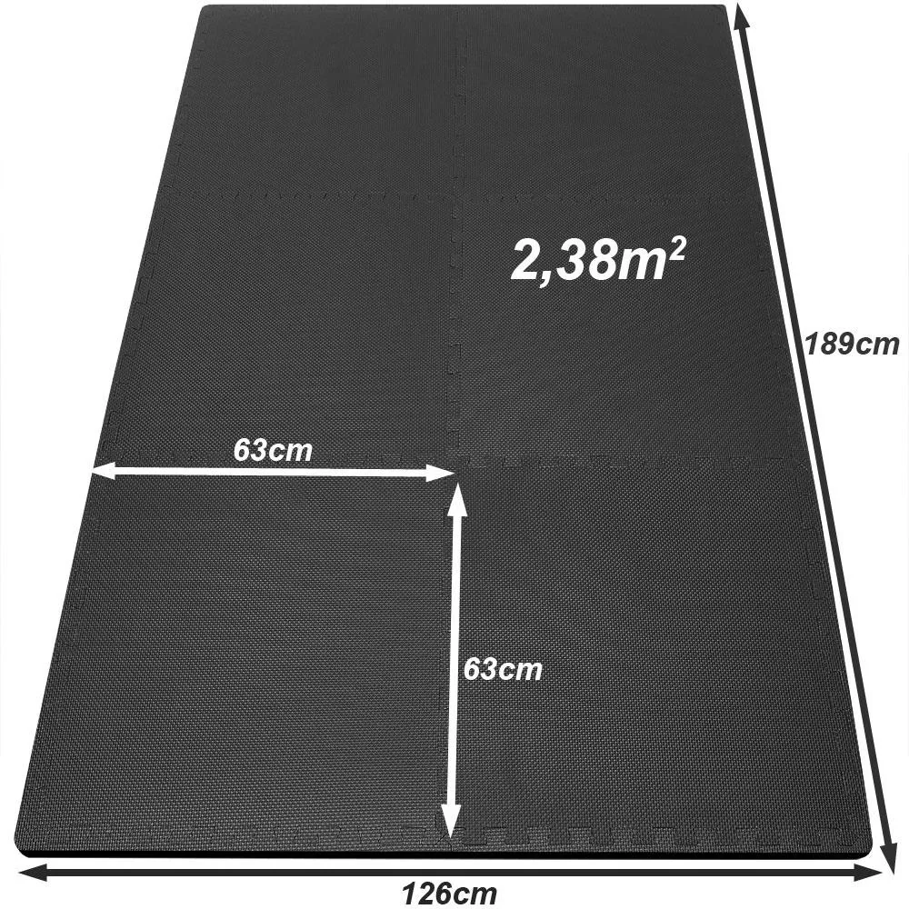 Bodenschutz/Fitnessmatte/Puzzlematte 6tlg. schwarz 183,5x123,5x1,2cm - 3