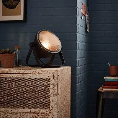 Tischleuchte Bo floodlight industriell mat Holzschwarz metal glas 40W E27 - 2
