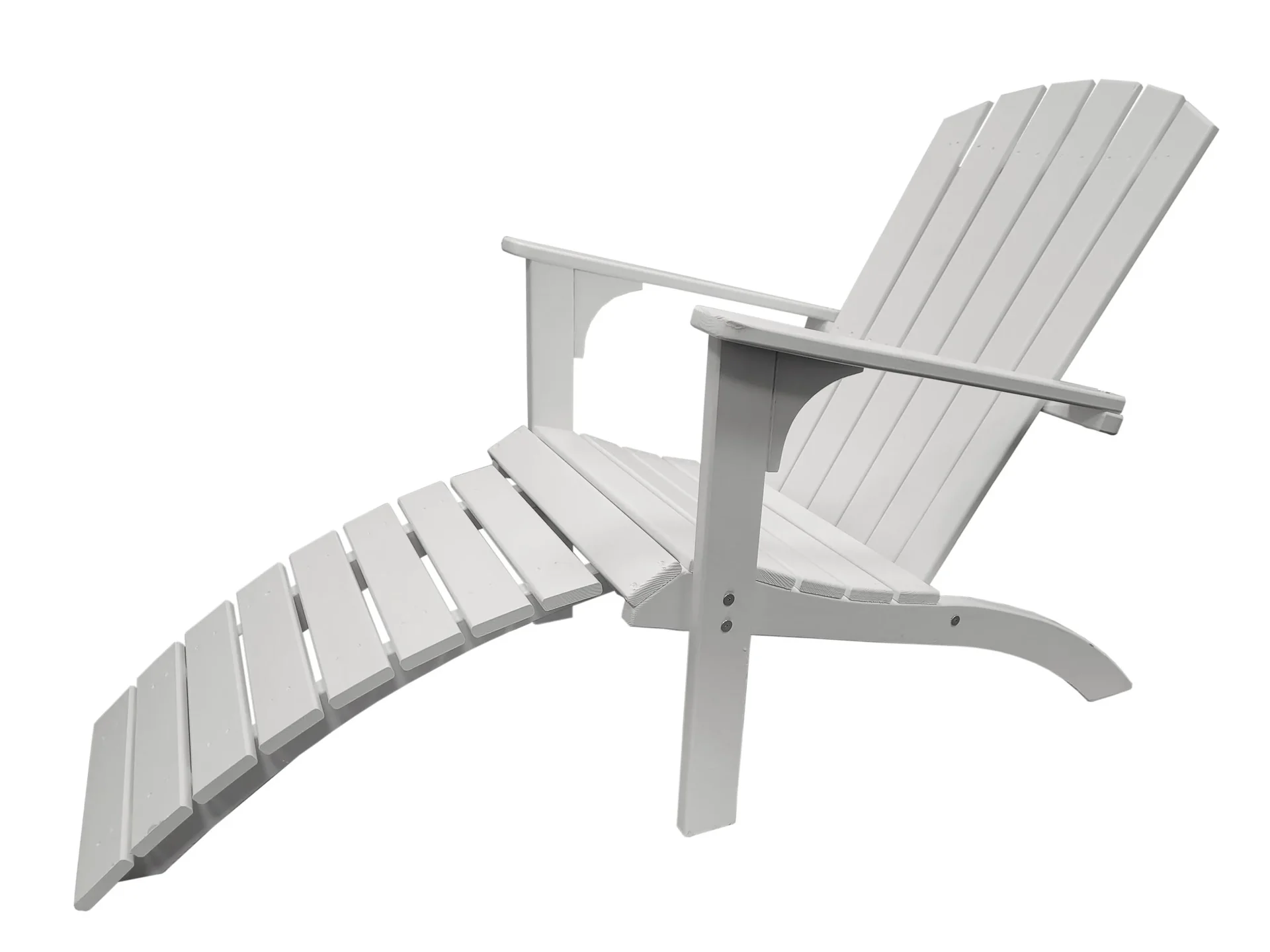 Deckchair mit Fußablage, weiß lackiert - 1