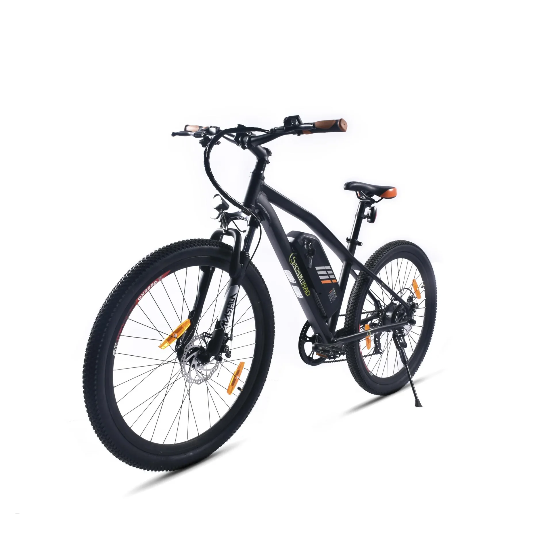 Unisex E-Racing Mountain Bike 26 Zoll, 7-Gang Kettenschaltung, schwarz-orange, R6 - 4