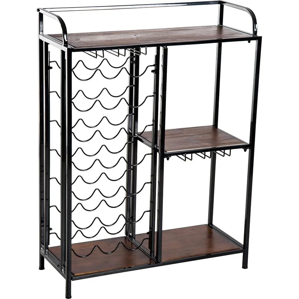 Weinregal Weinschrank Weinständer 21 Flaschen 3 Staufächer - 2