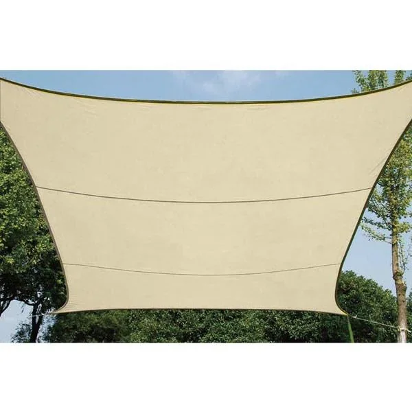 WASSERDURCHLÄSSIGES SONNENSEGEL - VIERECK - 5 x 5 m - CHAMPAGNE - 0
