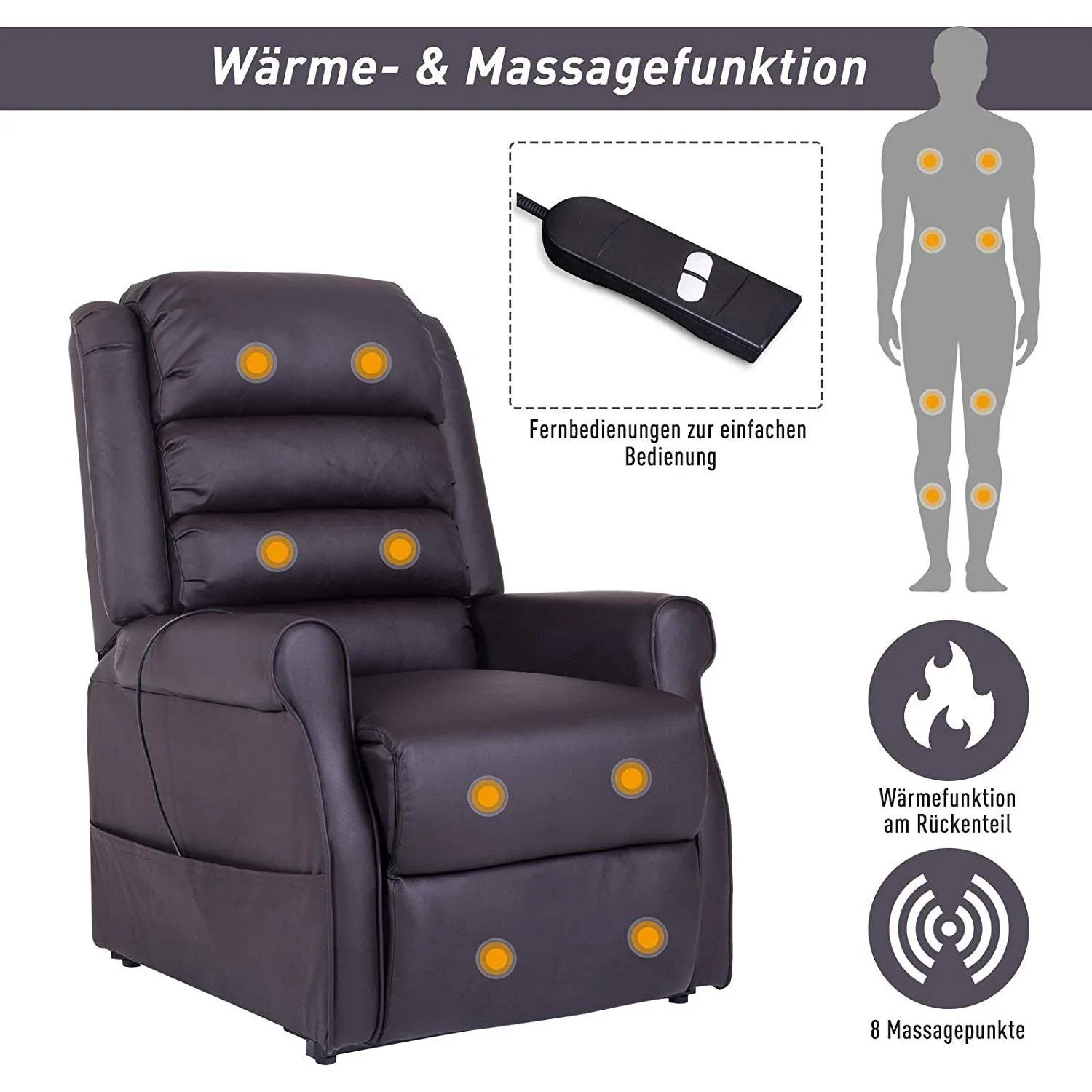 TV Sessel mit elektronischer Aufstehhilfe und Massagefunktion - 2