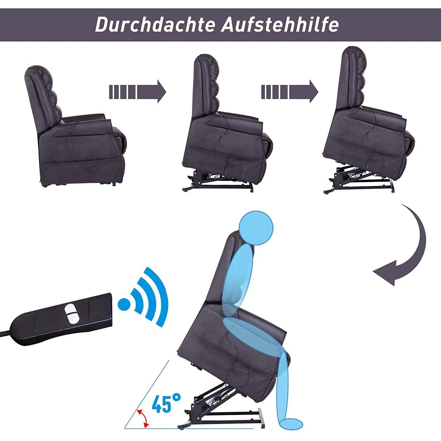 TV Sessel mit elektronischer Aufstehhilfe und Massagefunktion - 5