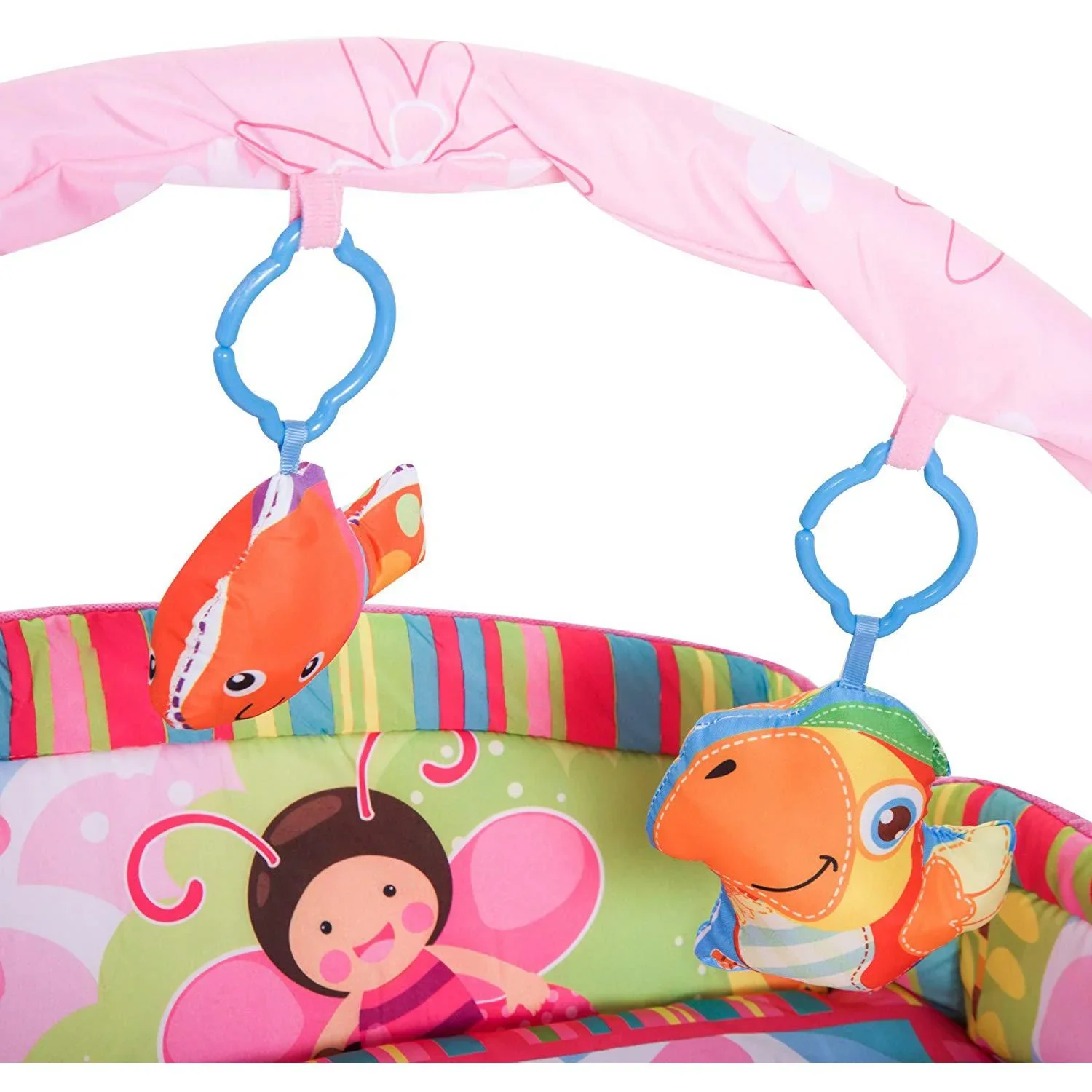 Kinderteppich Tiere Krabbeldecke mit Spielbogen Bunt Käferform - 4