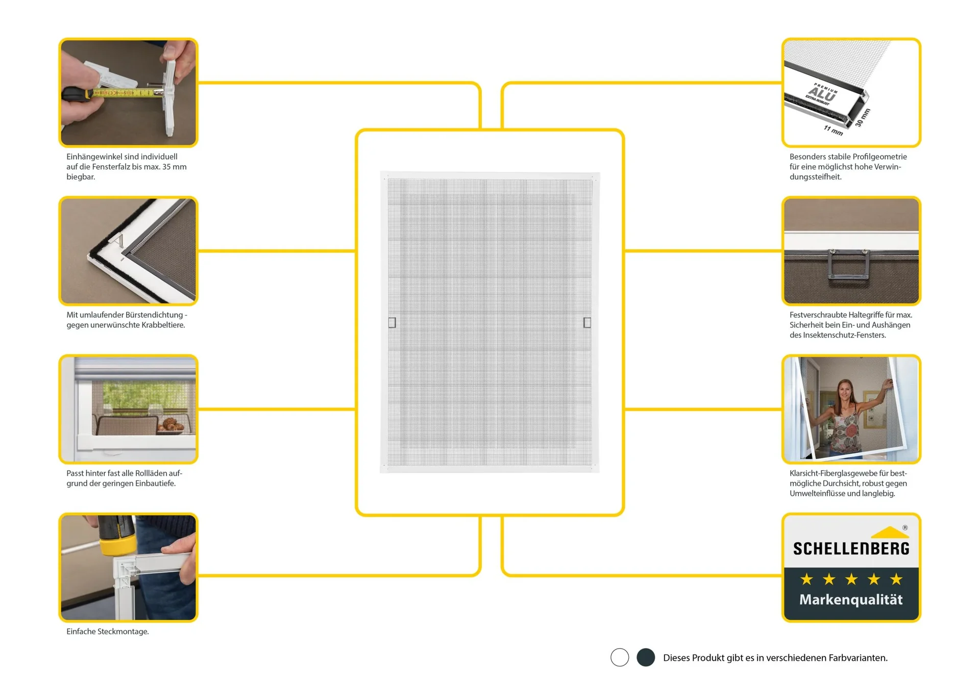 Insektenschutzfenster PREMIUM, Farbe weiß, 100 x 120 cm - 1
