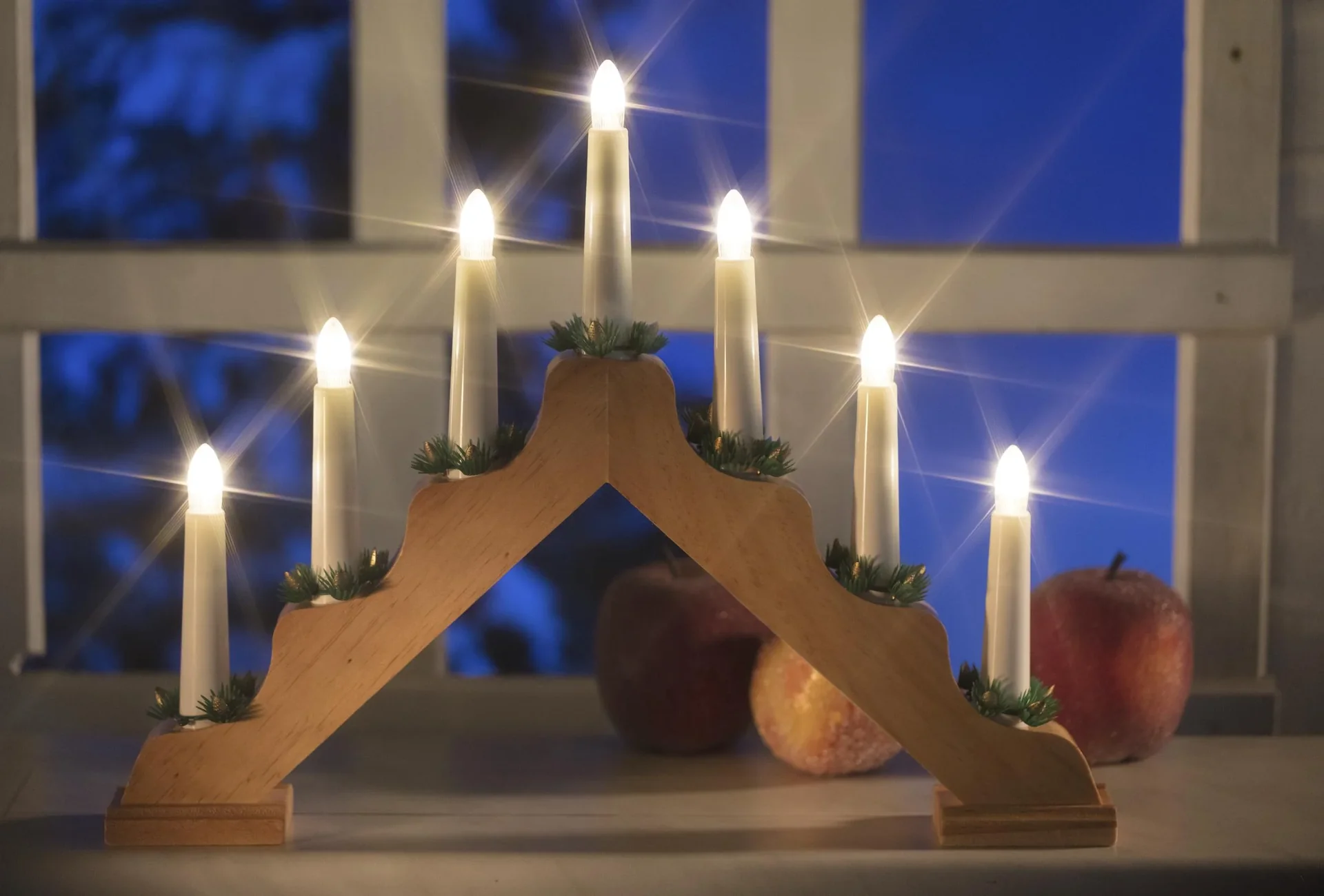 Holz Weihnachtsbogen mit LED Beleuchtung - 0