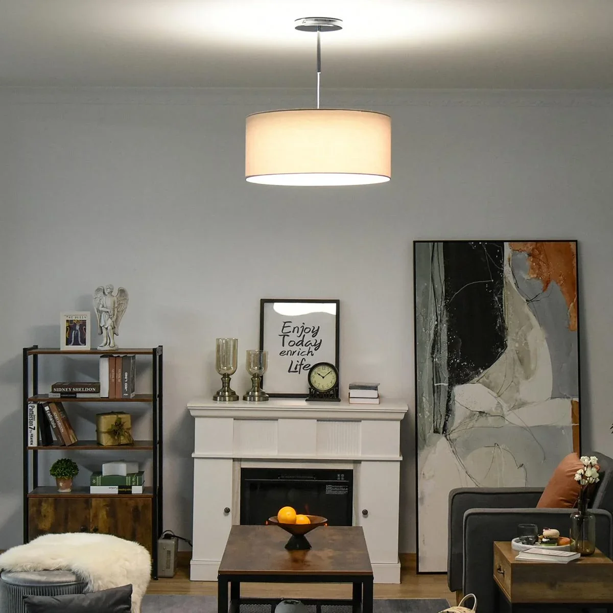 LED Deckenleuchte mit integriertem Dimmer Hellgrau+Silber+Weiß - 2