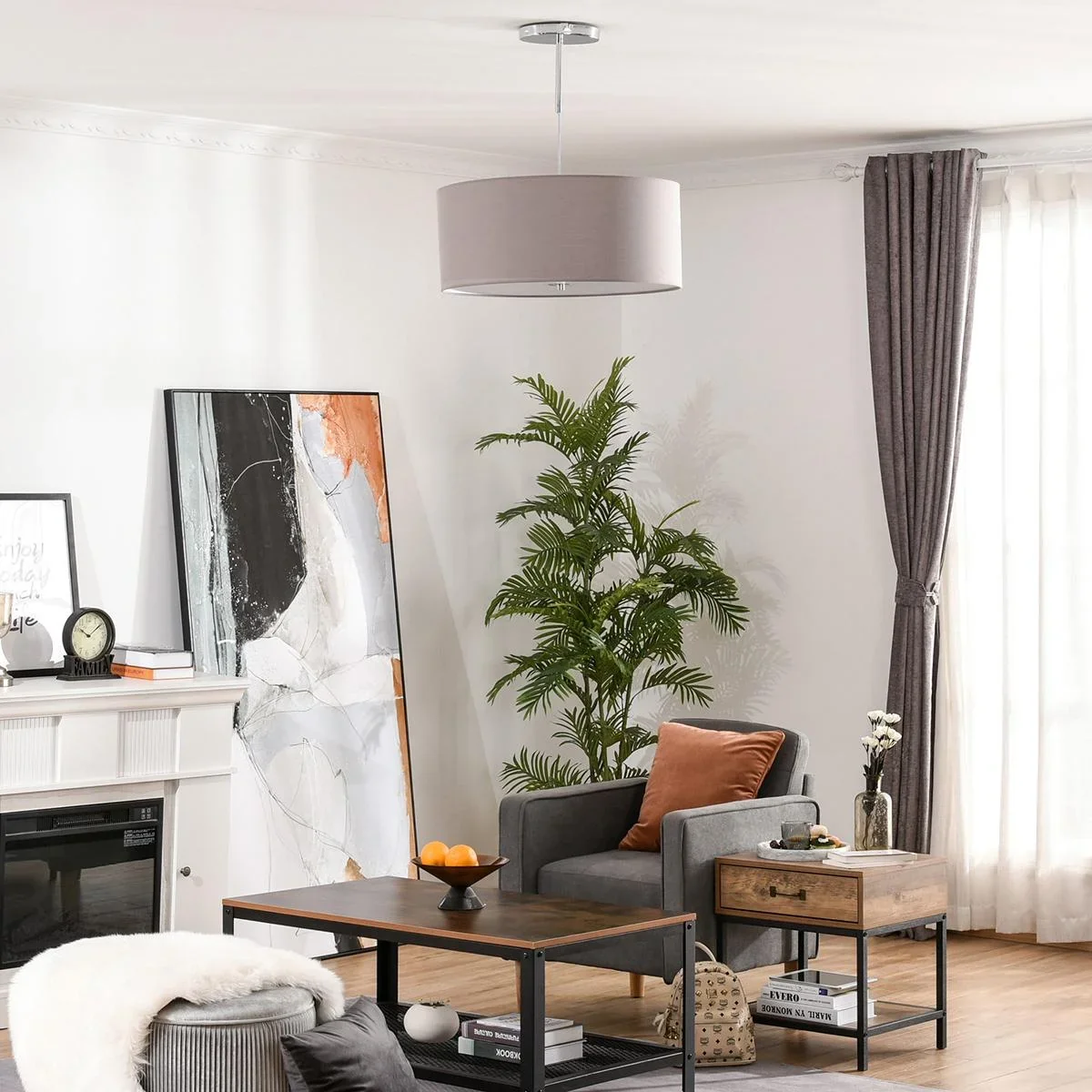 LED Deckenleuchte mit integriertem Dimmer Hellgrau+Silber+Weiß - 3